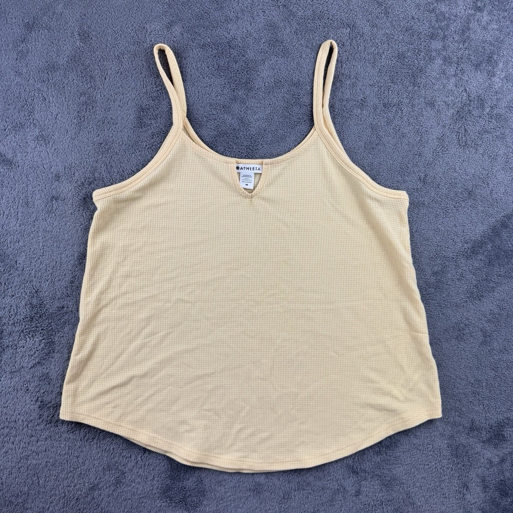 Athleta Wind Down Sleep Cami Womens Size Medium Yellow Tank Top Sleeveless